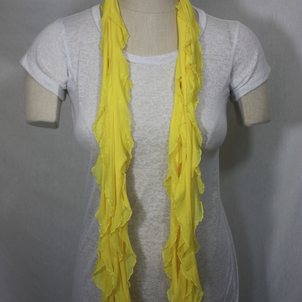 Yellow Solid & Patterned Scarf Accessory - Picture 3 of 7
